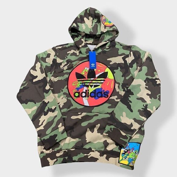 Adidas Originals x Jeremy Scott Mens size Medium Camouflage Hoodie H53373 New - Picture 1 of 11